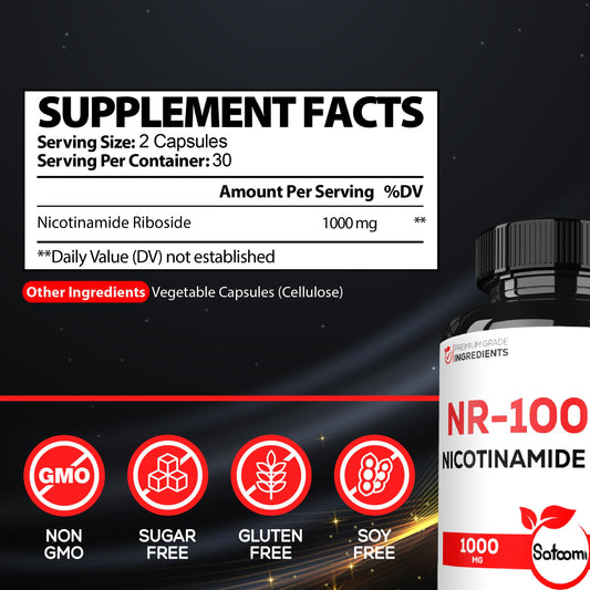 Close-up of NR 1000mg label on Satoomi bottle