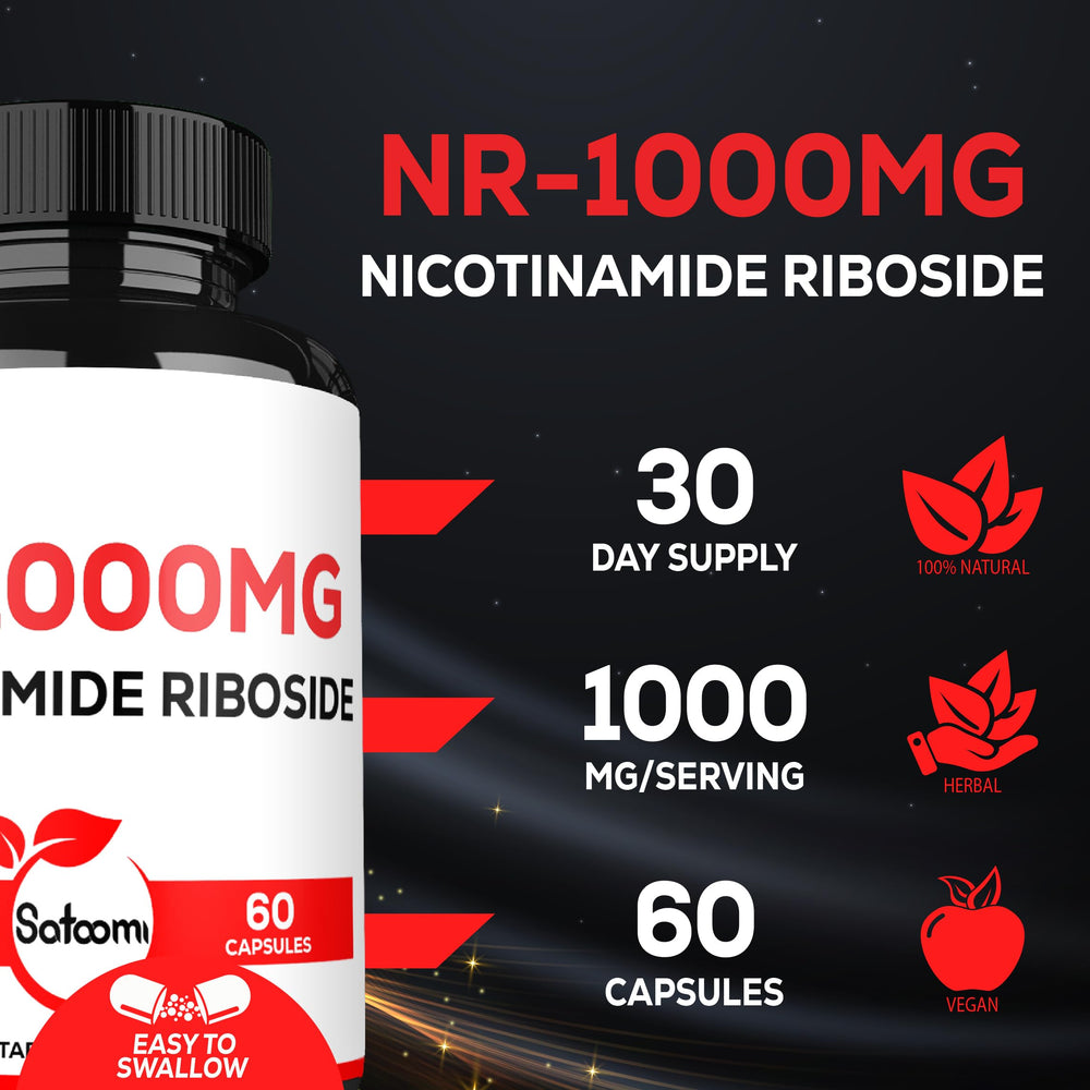 60 vegan capsules of Satoomi NAD NR 1000mg