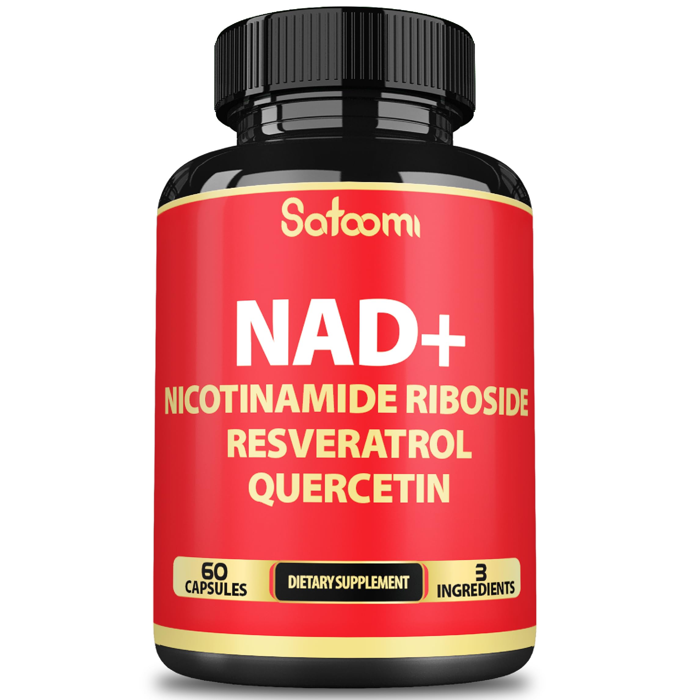 Front view of Satoomi NAD Supplement bottle