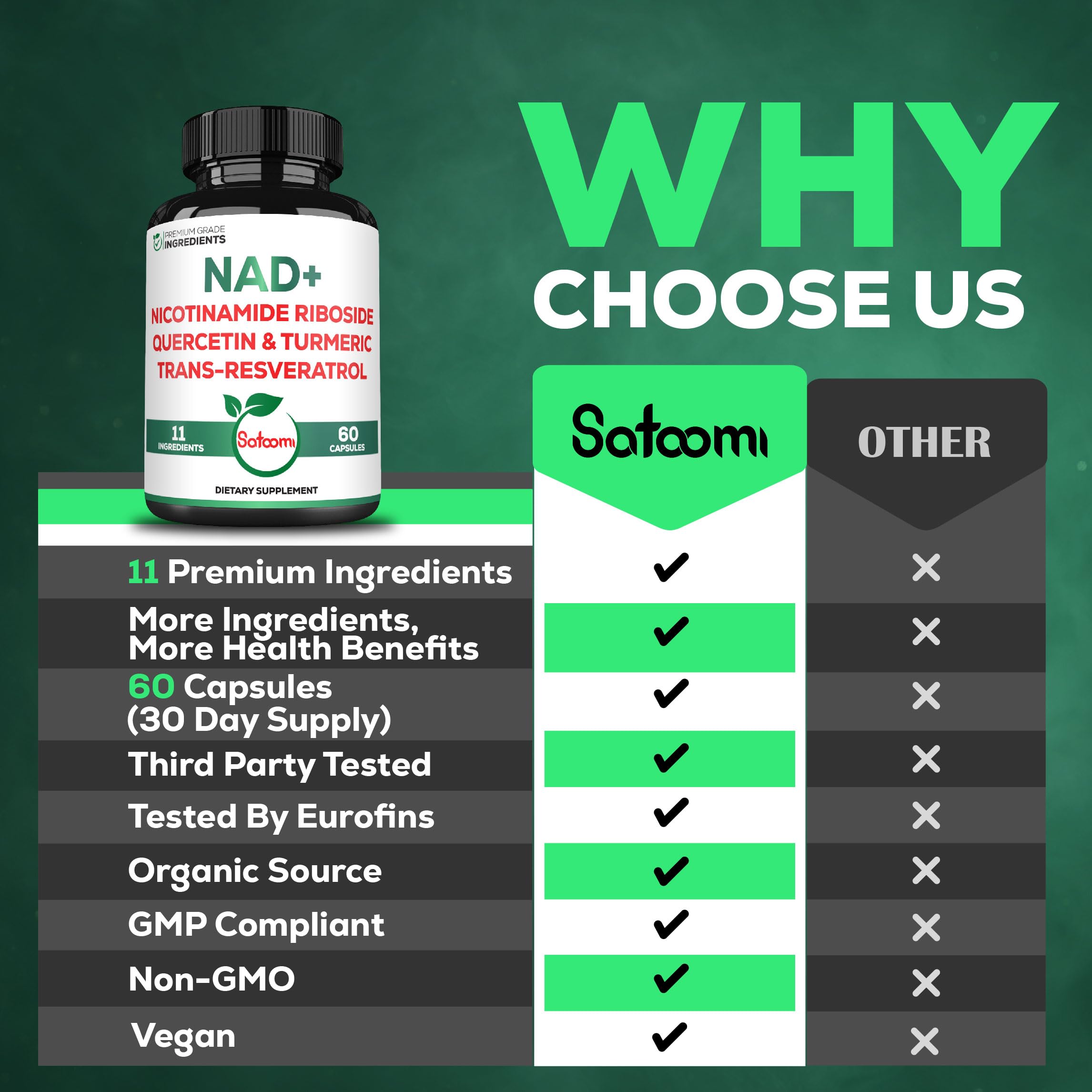 Third-party testing certification seal for Satoomi NAD