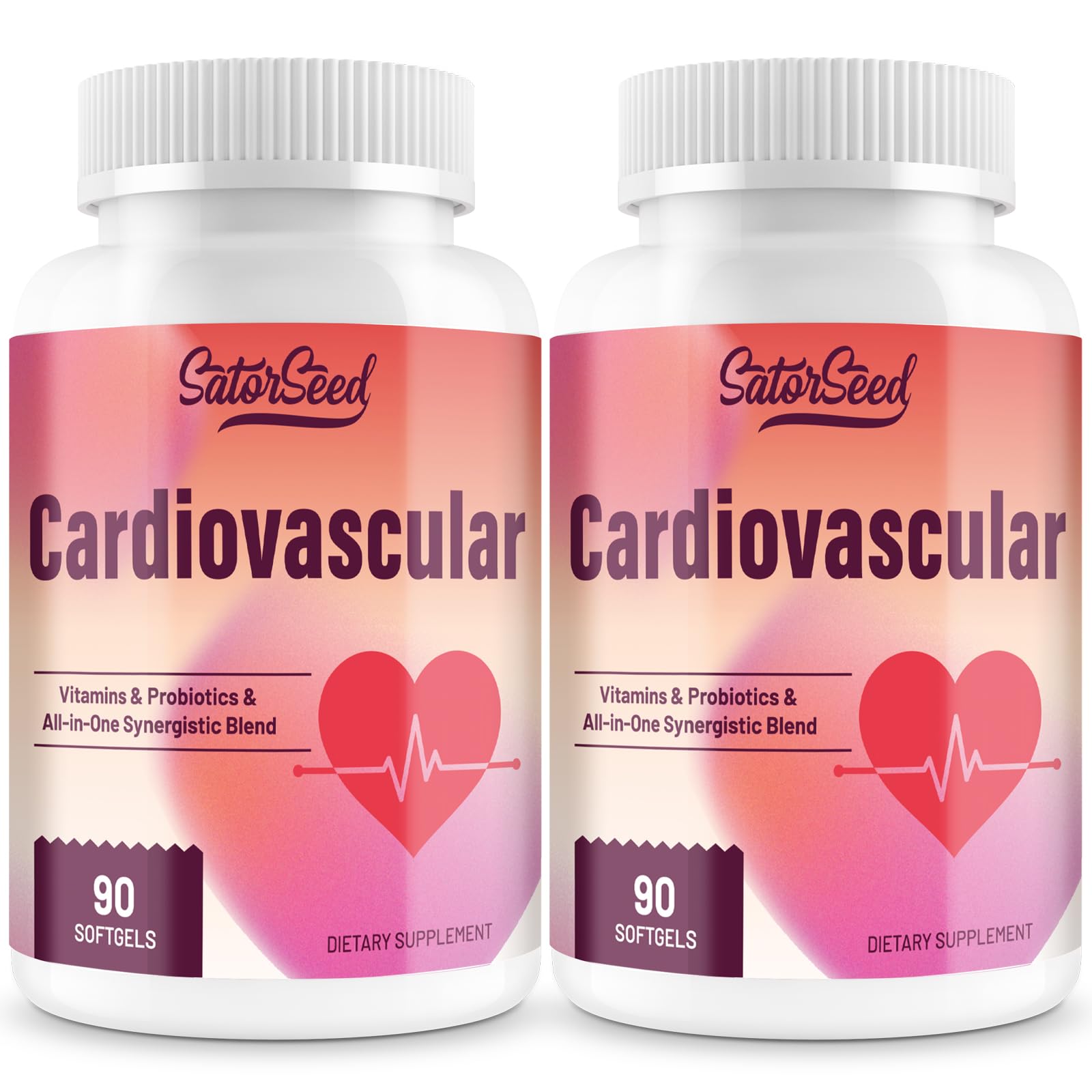 SatorSeed Cardio softgel bottle for daily heart health support