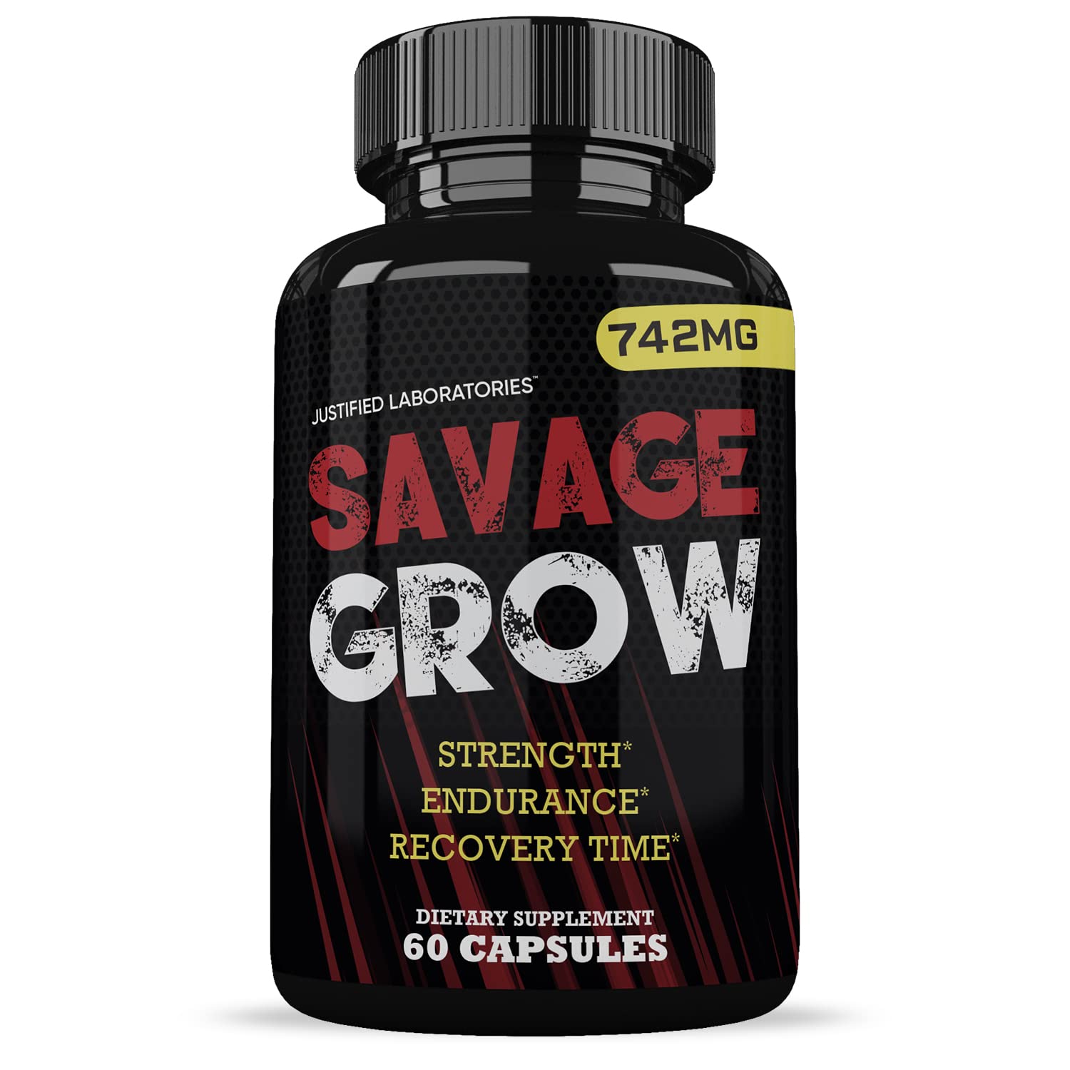 Close-up of Savage Grow 742MG capsules
