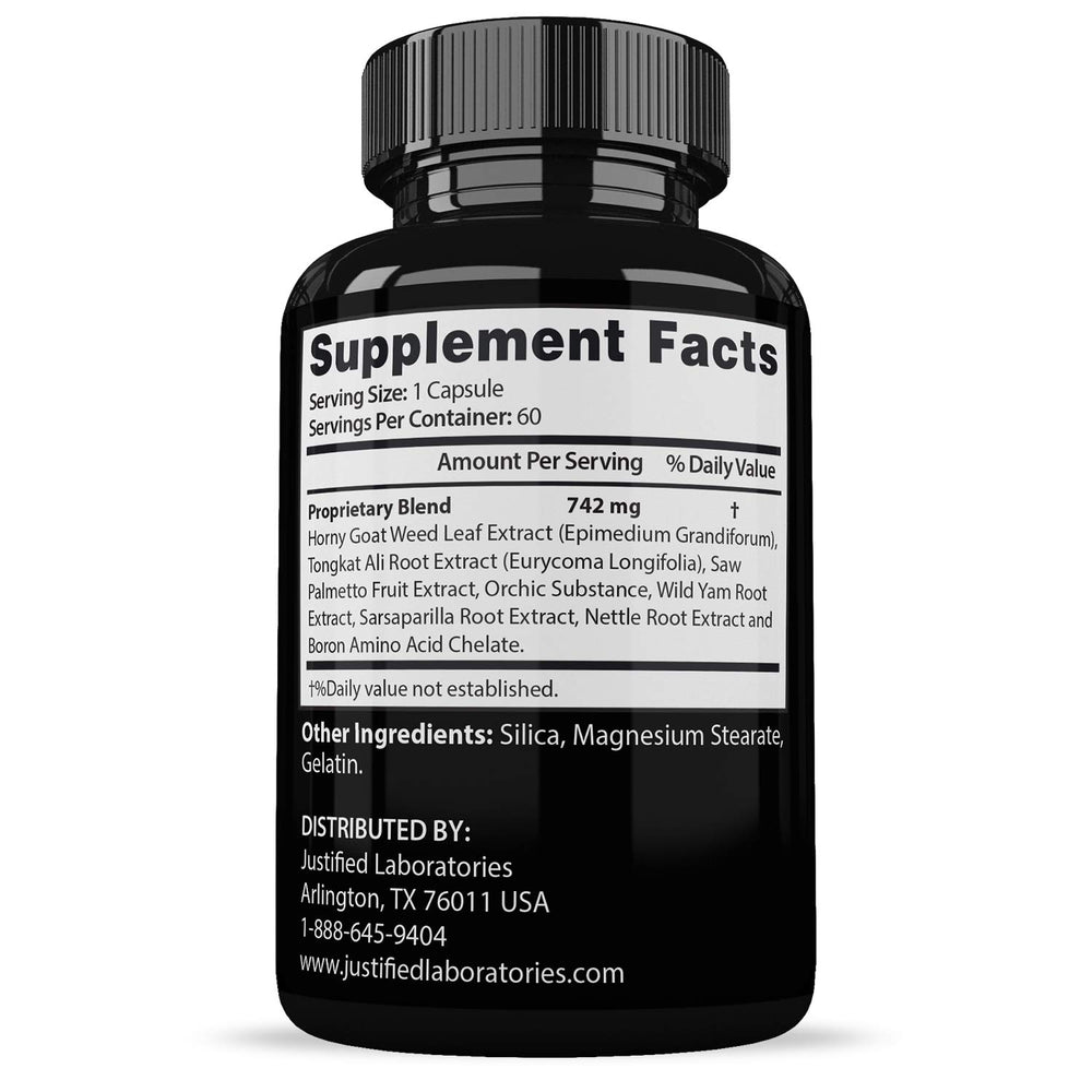 Supplement facts panel for Savage Grow 742MG