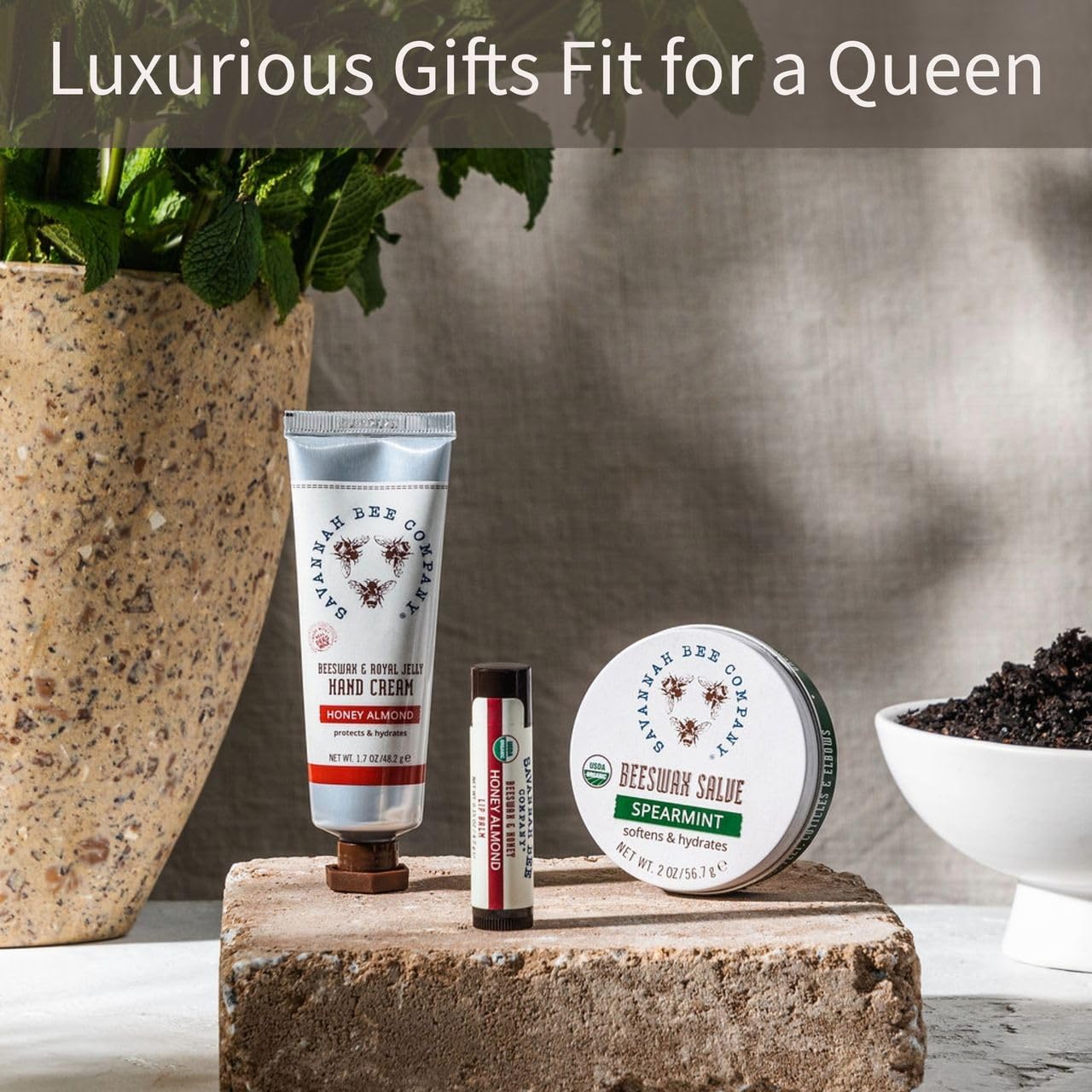 Savannah Bee Company travel-friendly packaging shown with natural background