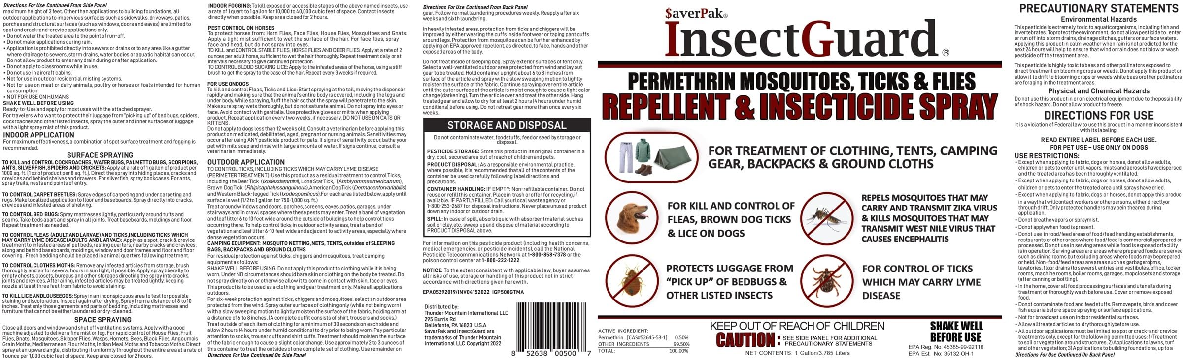 SaverPak InsectGuard dries odorless in about two hours