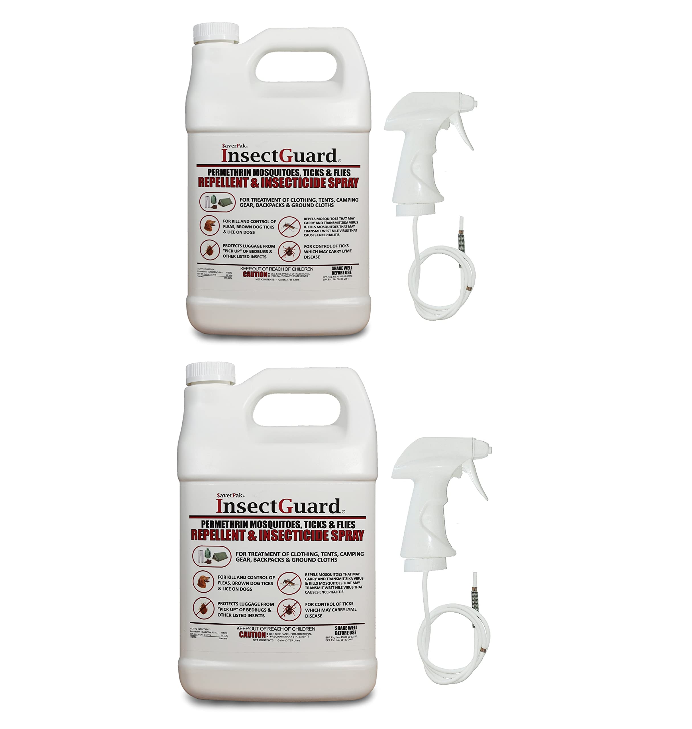 SaverPak InsectGuard gallon bottle ready-to-use permethrin for clothing and gear protection