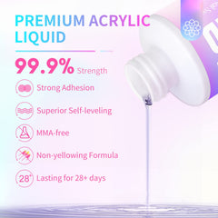 Saviland acrylic liquid shows clear consistency for even coverage