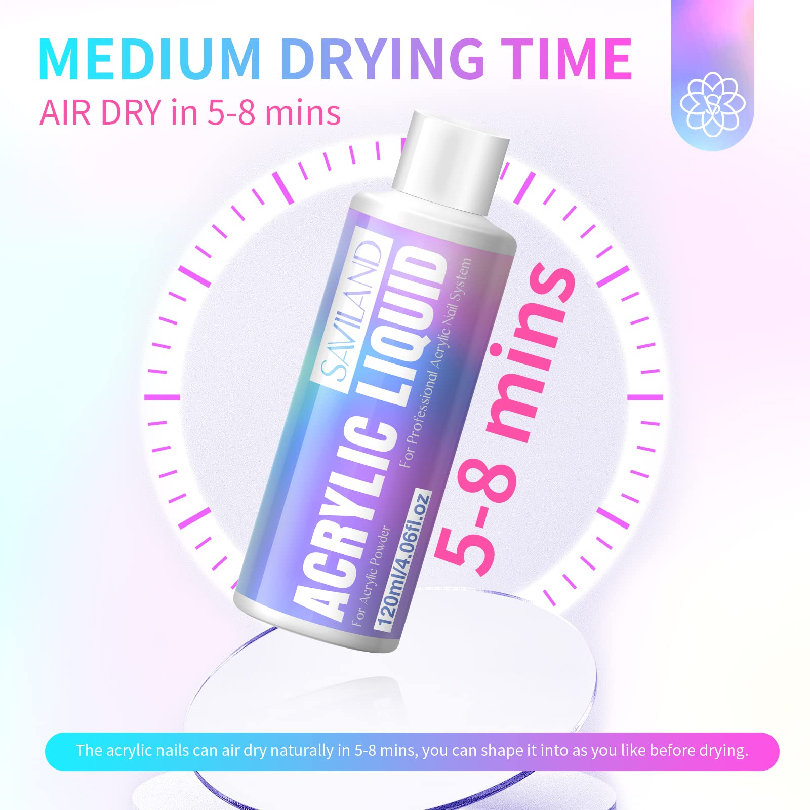 Saviland acrylic liquid drying in 5-8 minutes for efficient nail design