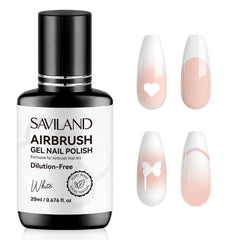 SAVILAND white airbrush gel nail polish bottle pouring for precise application