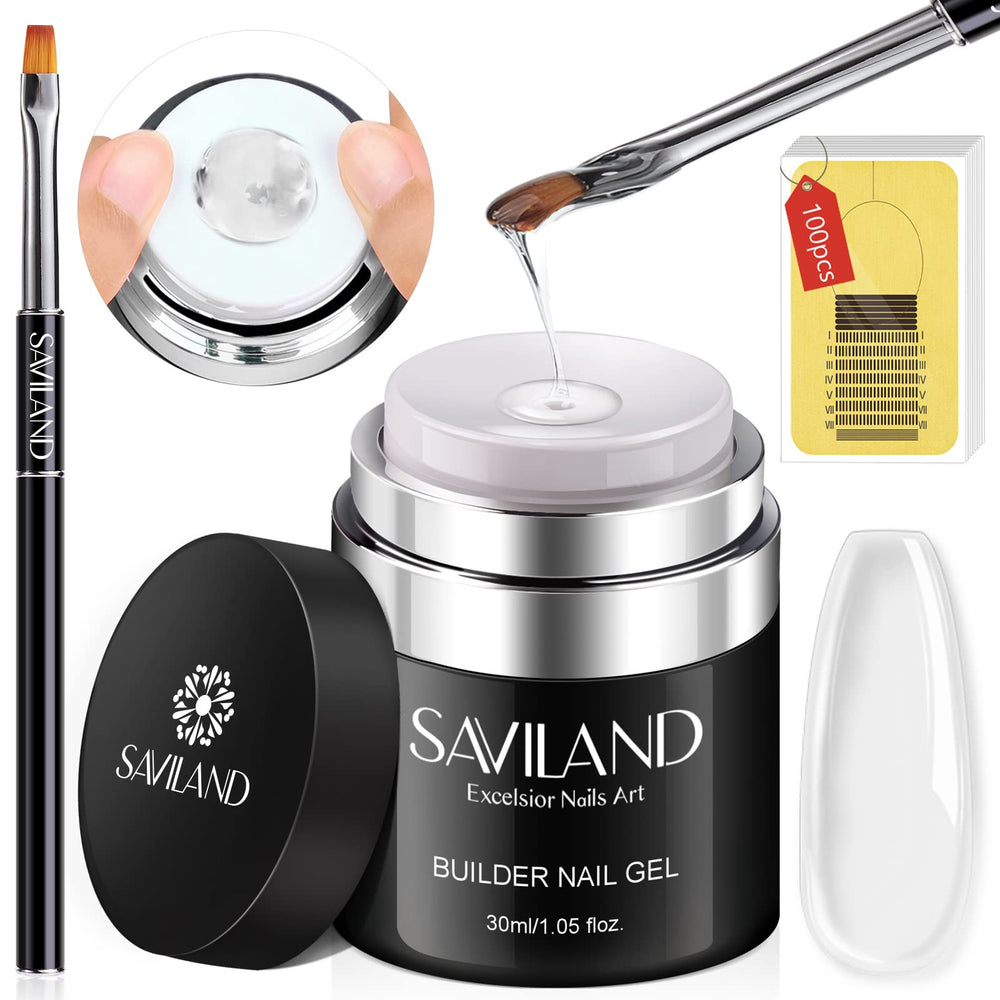 SAVILAND Builder Gel clear bottle front, easy access for precise application.