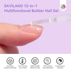 Saviland gel swatch demonstrates smooth application for precise sculpting.