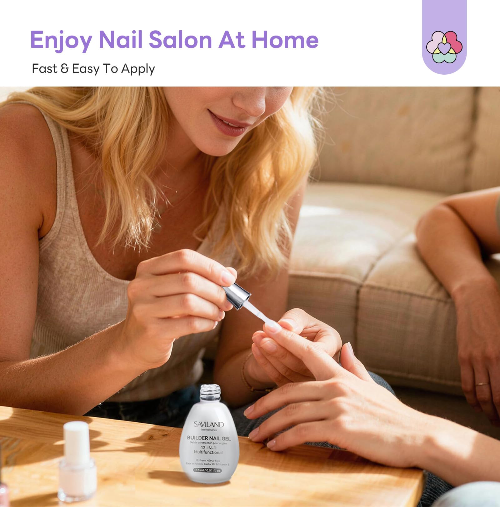 Saviland gel set up for a DIY manicure at home.