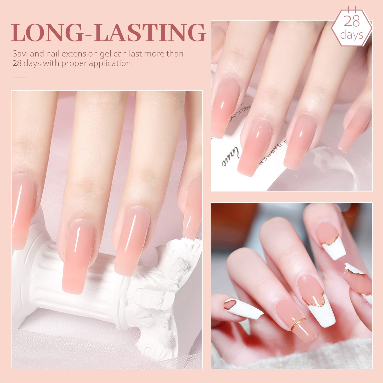 Saviland nail brush applicator for smooth gel application.