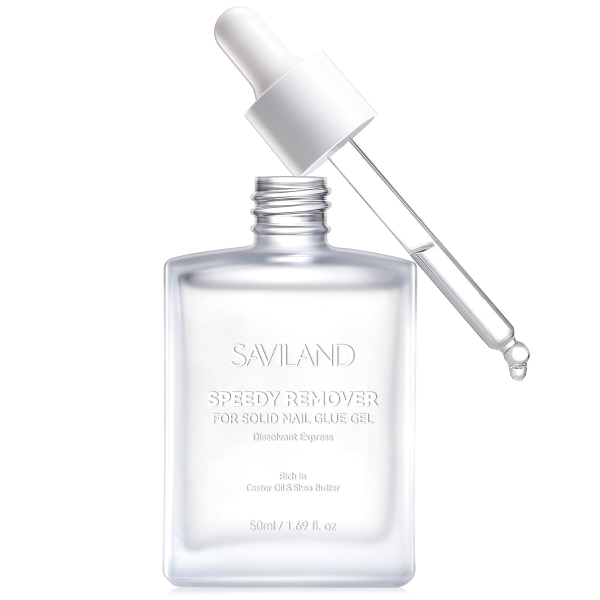 SAVILAND nail glue remover bottle and dropper ready for precise application.