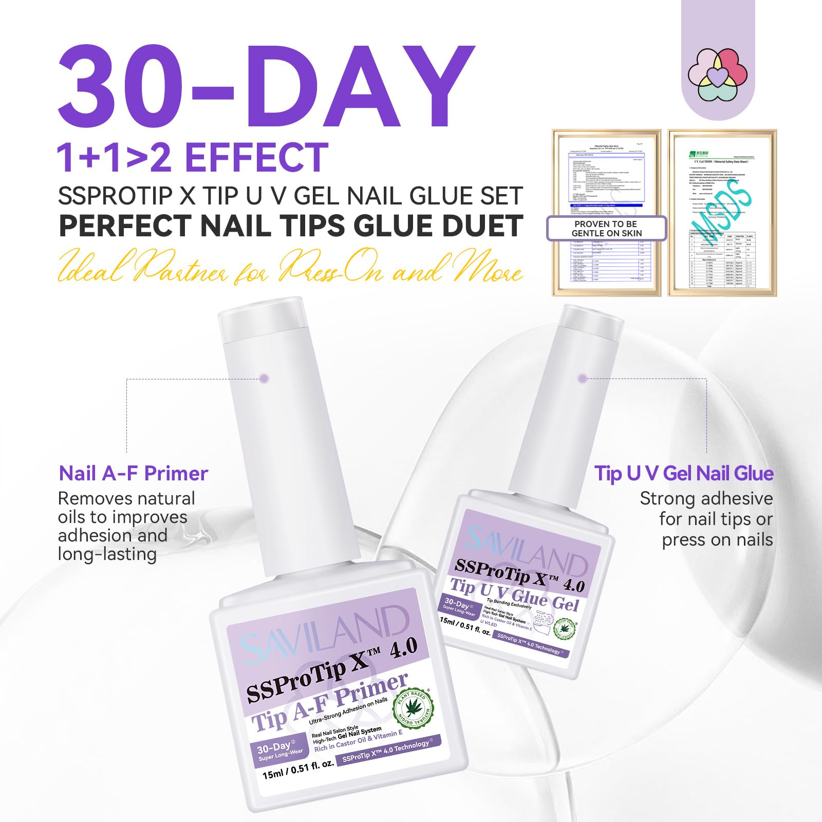 SAVILAND nail primer 15ml preps nails for better adhesion with vitamins.