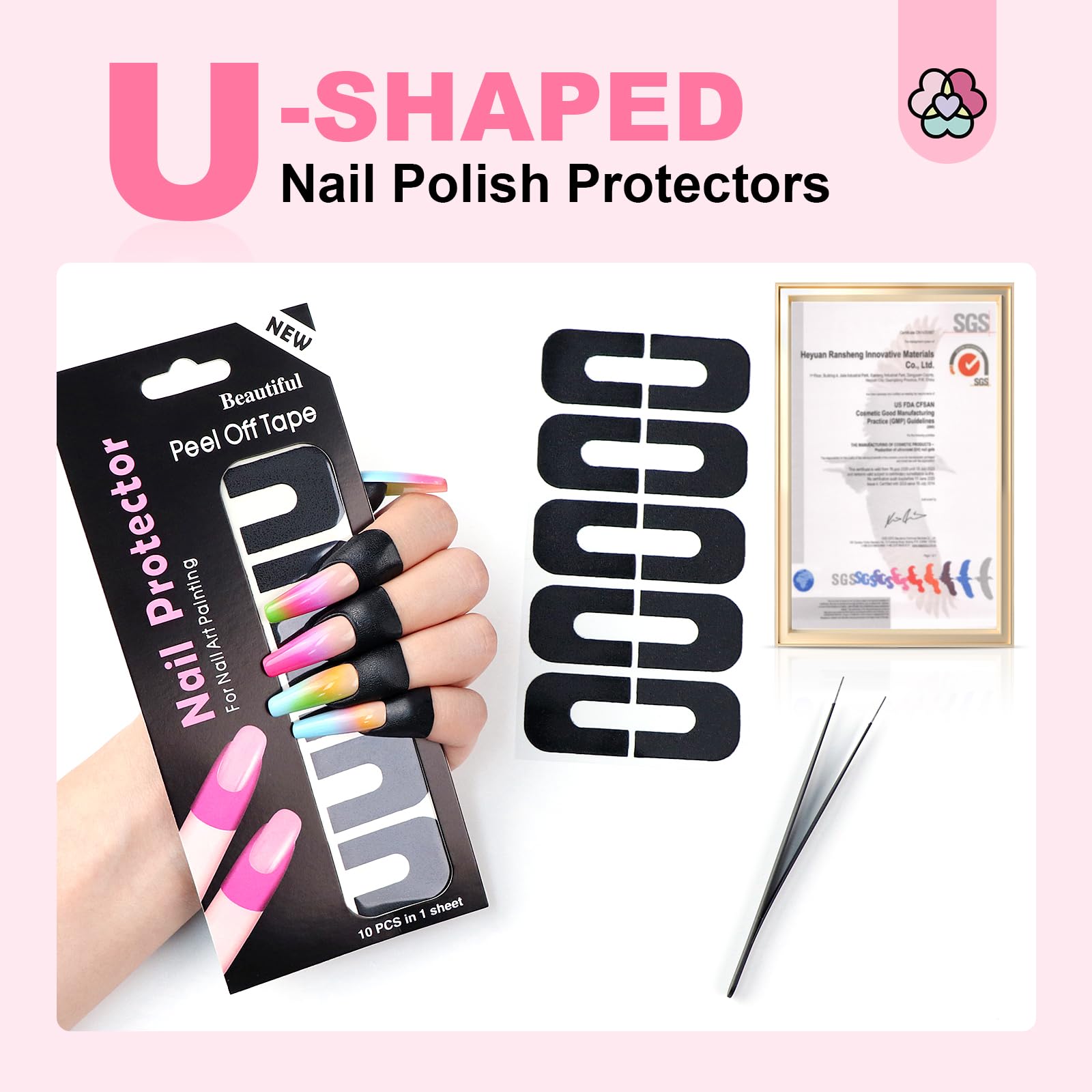 SAVILAND soft silicone cuticle guards with flexible fit protect skin during nail art