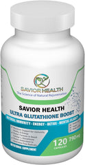 Savior Health Ultra Glutathione Boost bottle and packaging on white background