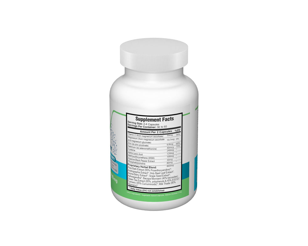 Close-up of the bottle showing the product label with 790mg and vegan capsules