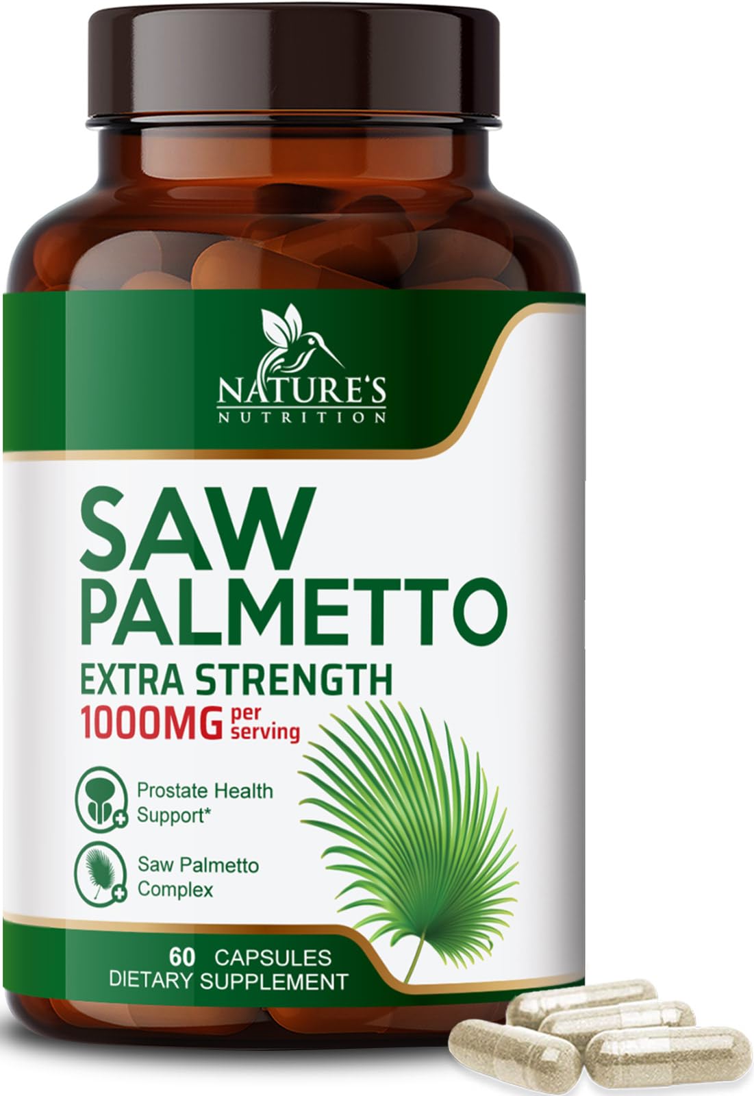 Saw Palmetto 1000mg bottle for men's health
