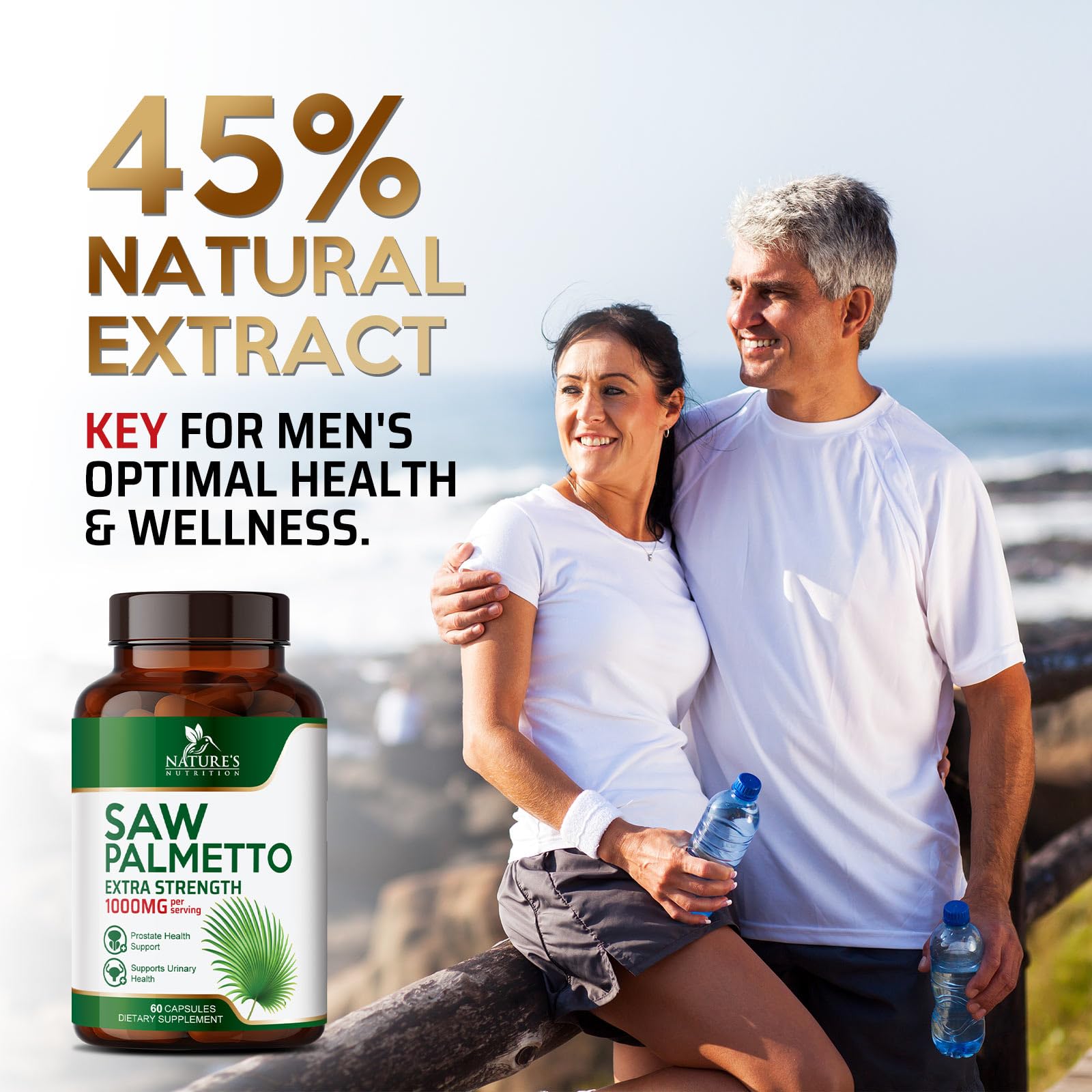 Prostate and urinary support concept with Saw Palmetto