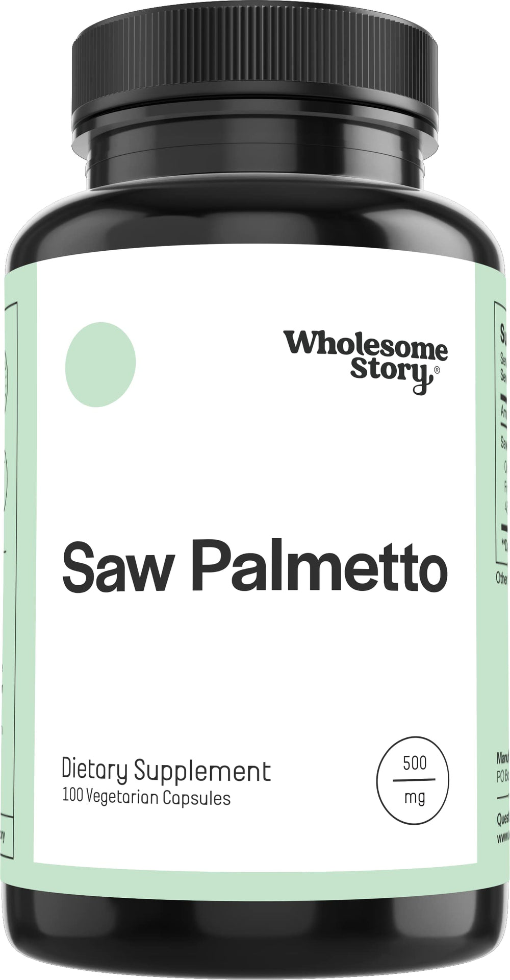 Bottle of Saw Palmetto 500mg capsules