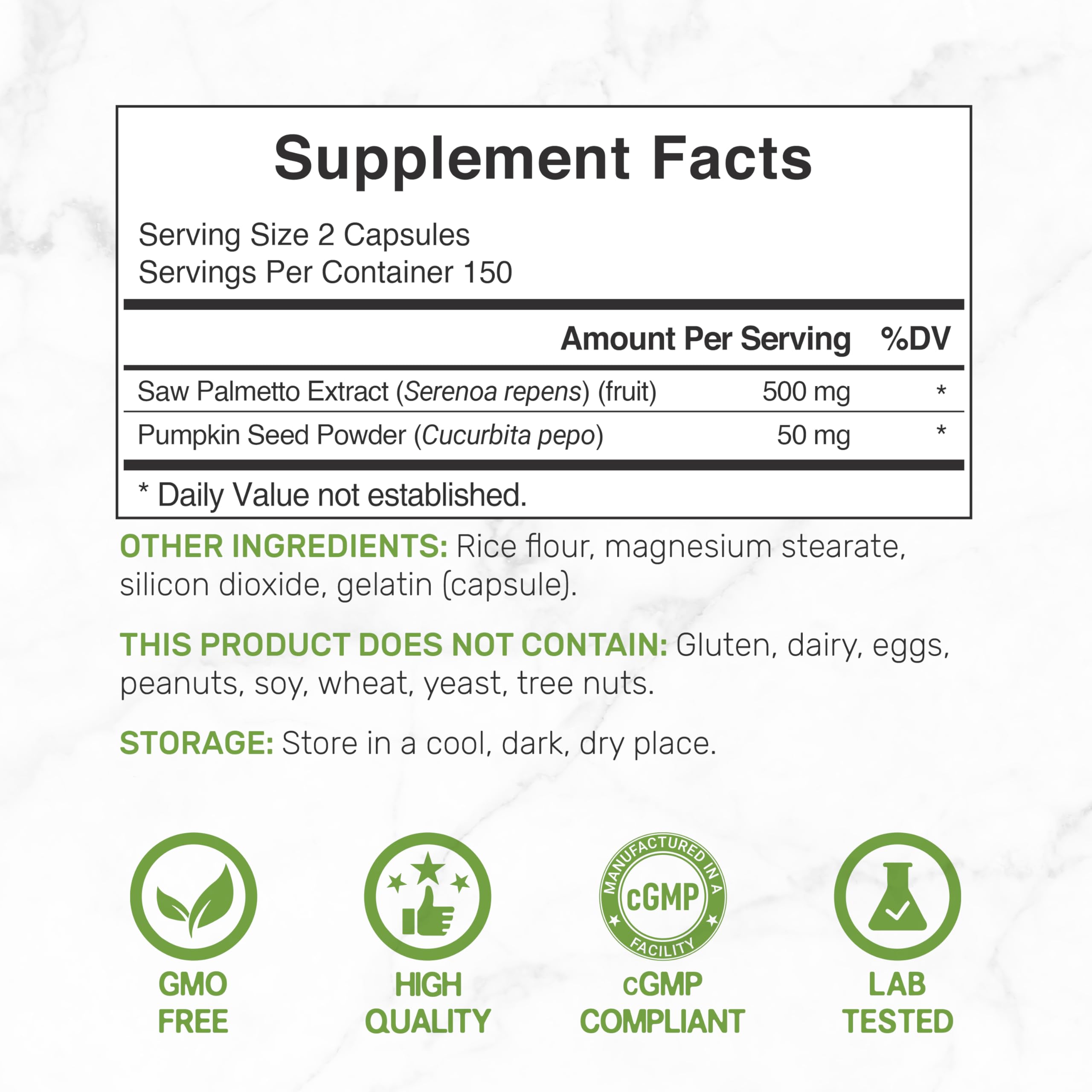 Illustration showing 45% fatty acids in Saw Palmetto