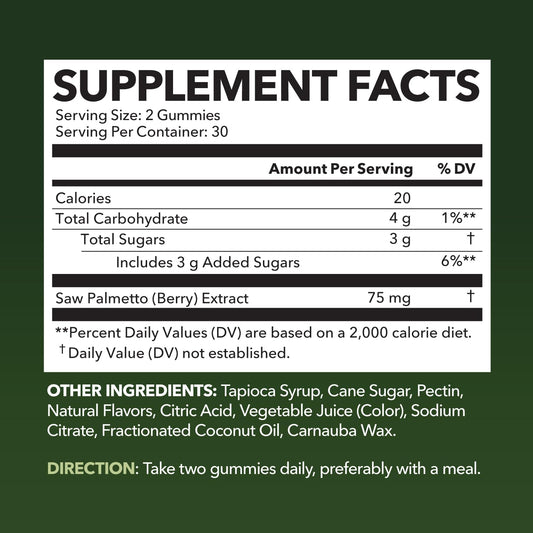 Bottle of Saw Palmetto Gummies for Men