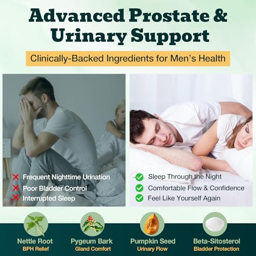 Prostate support and urinary flow benefits visual