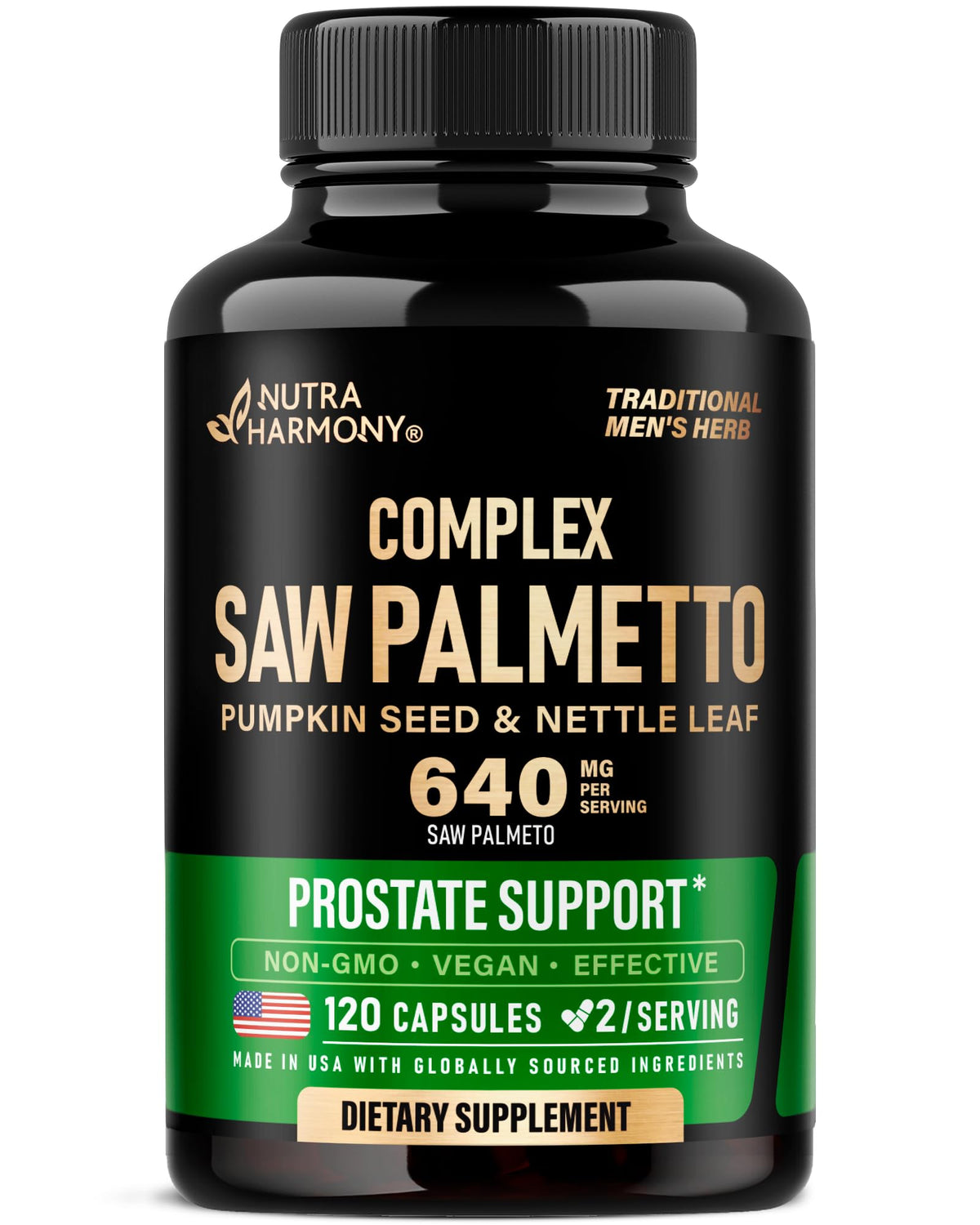 Saw Palmetto for Men 640mg bottle front