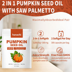 Saw palmetto pumpkin seed oil capsules