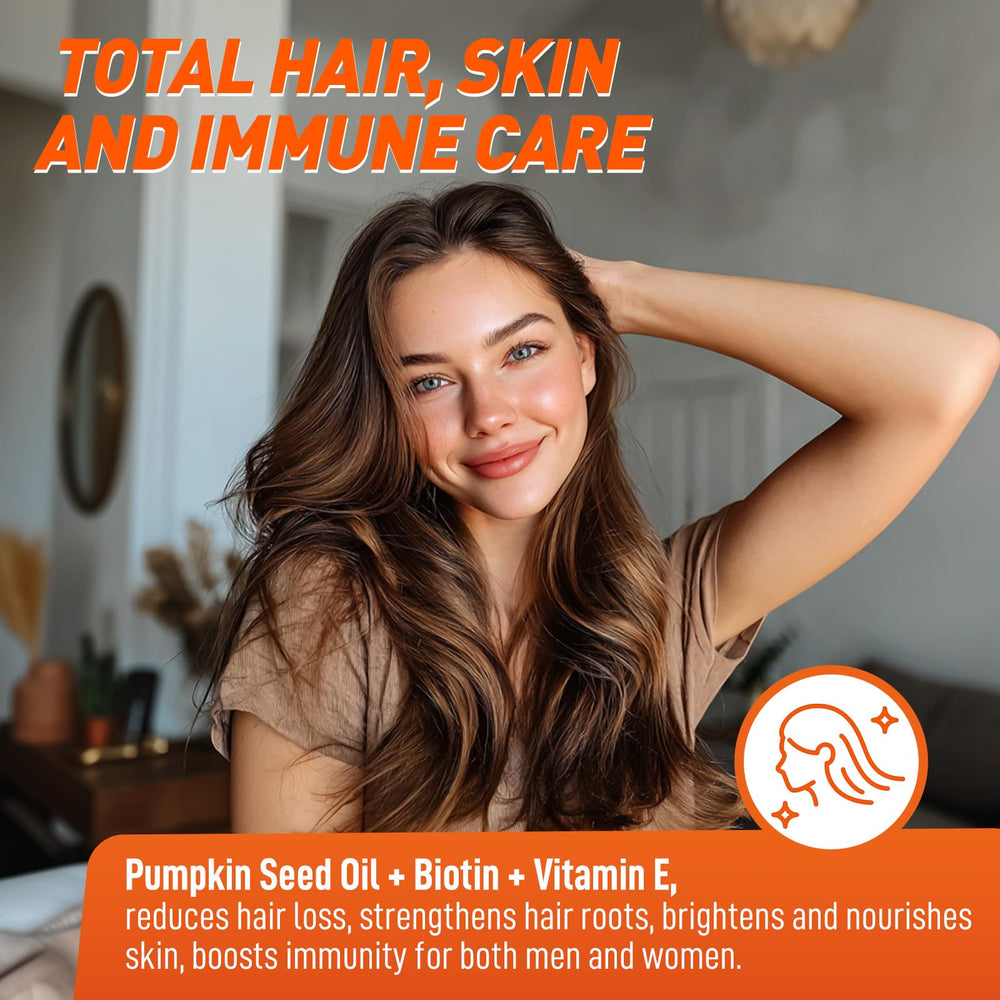 Illustration of saw palmetto, pumpkin seed oil and other ingredients