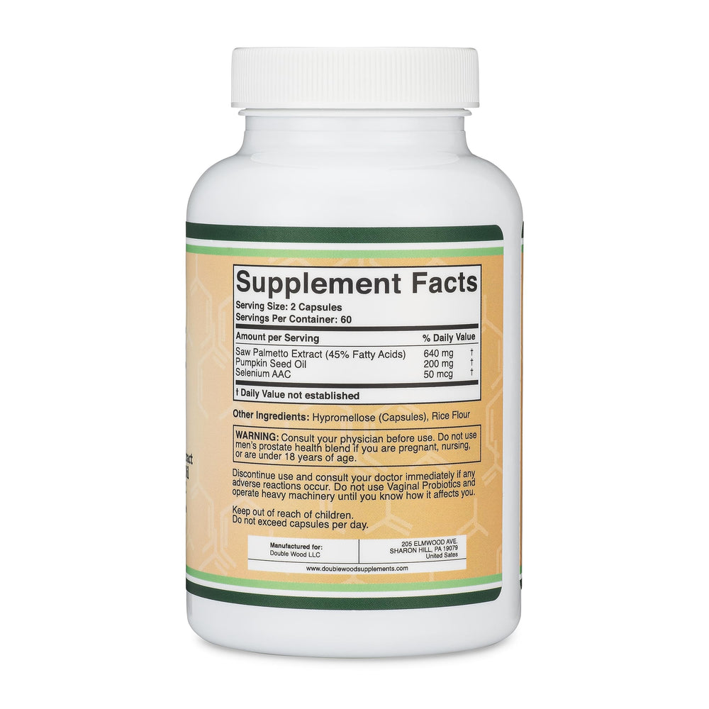 Saw Palmetto, Pumpkin Seed Oil, and Selenium ingredients