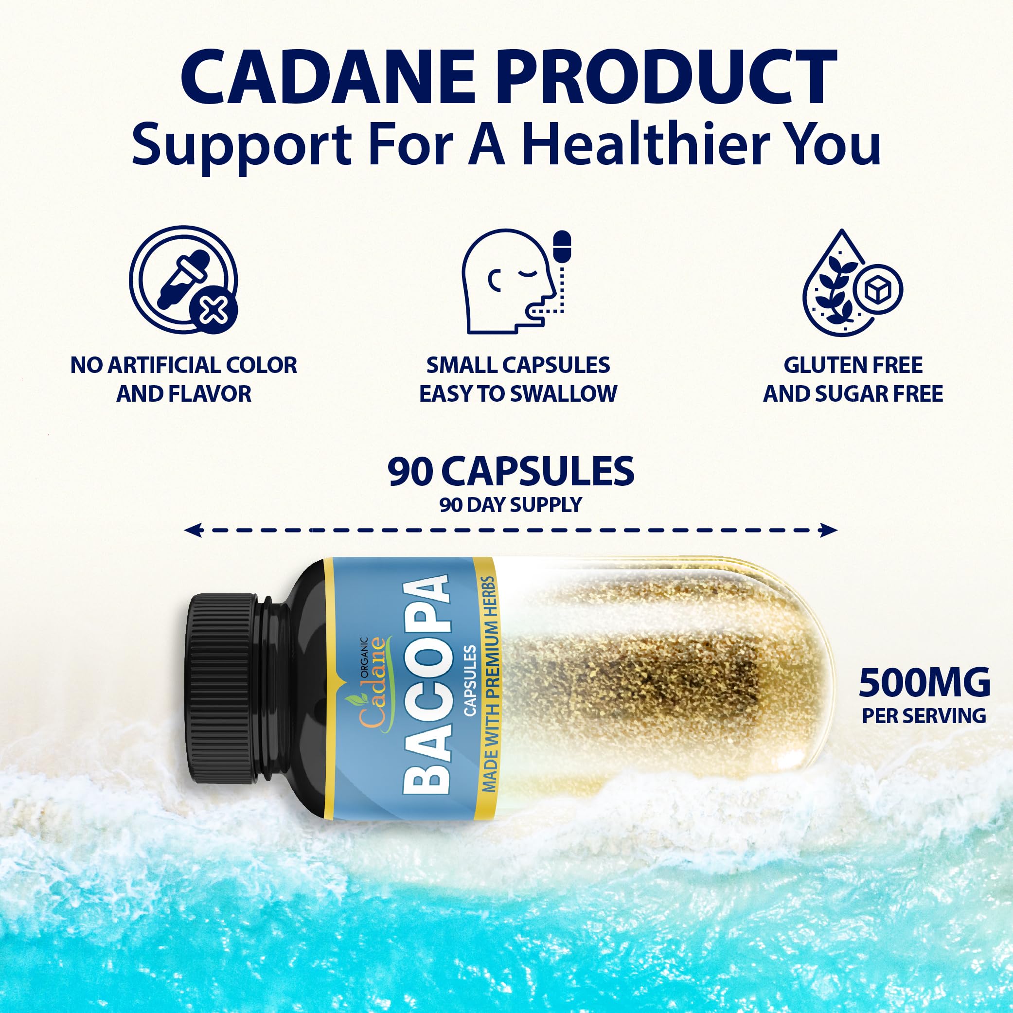 Herbal supplement capsule bottle with Saw Palmetto and Shilajit imagery