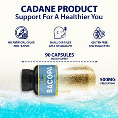 Herbal supplement capsule bottle with Saw Palmetto and Shilajit imagery