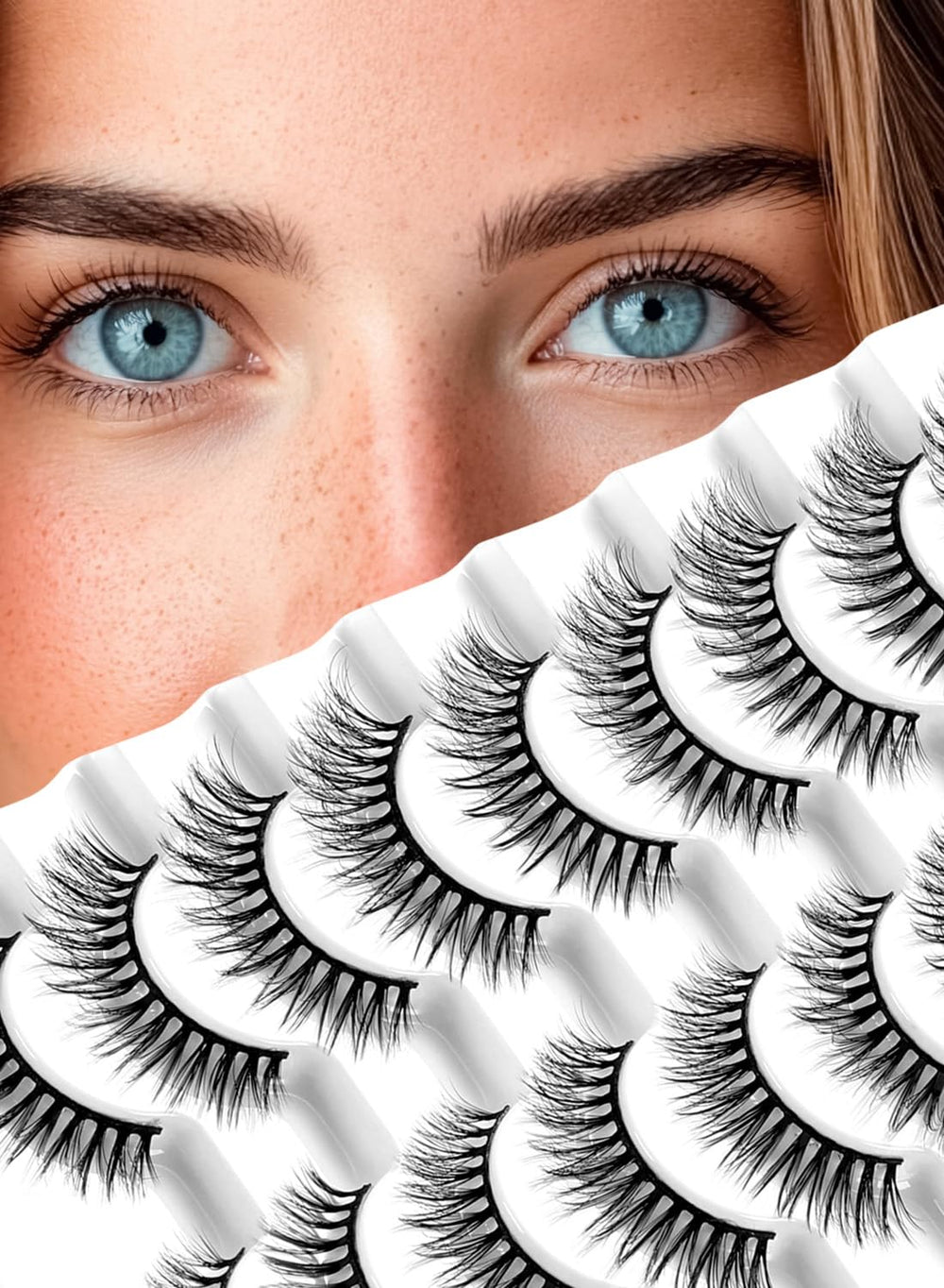 Sawkit Classic fake eyelashes pack close-up showing premium mink fibers for natural volume.