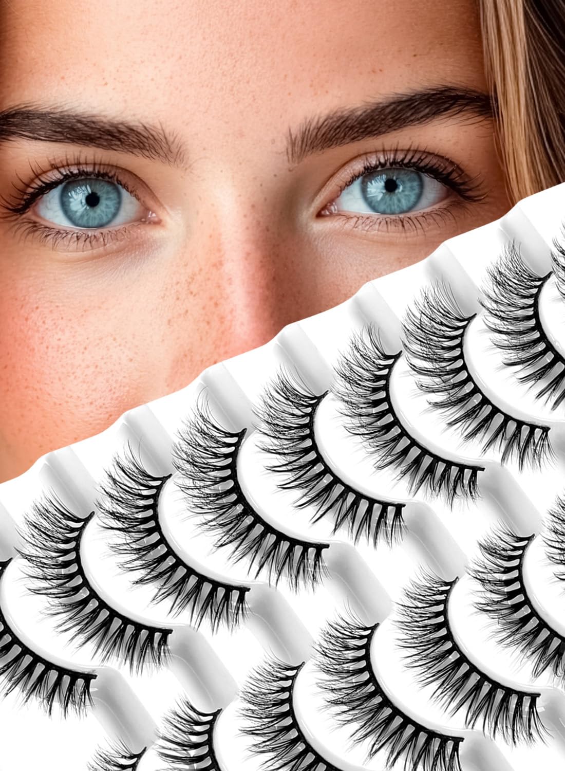 Sawkit Classic fake eyelashes pack close-up showing premium mink fibers for natural volume.