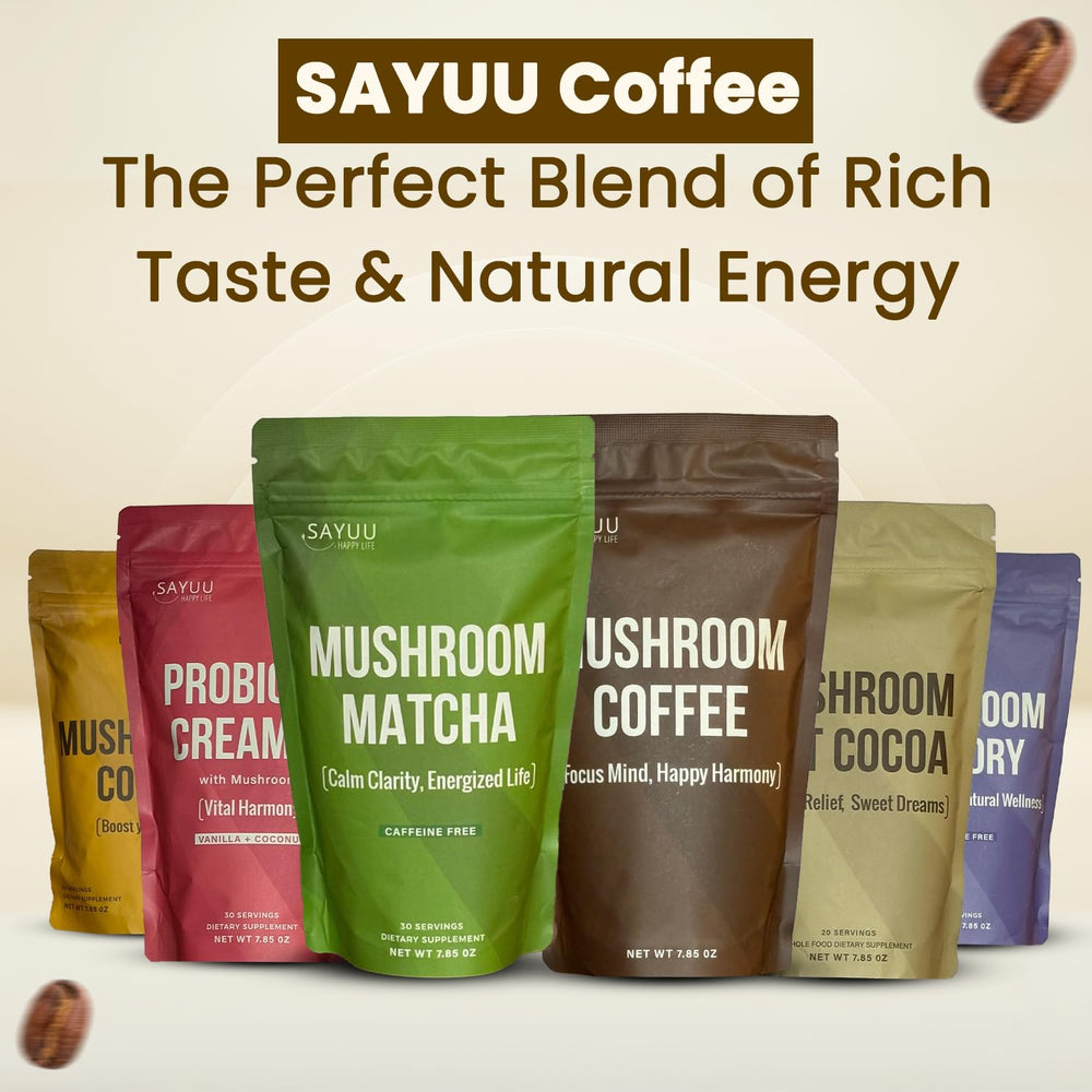 Lifestyle setup showing coffee cup and serving ideas with SAYUU