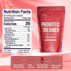 Back label showing ingredients and nutrition panel