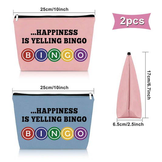 Sazuwu two-piece bingo cosmetic bag set keeps essentials organized on game nights.