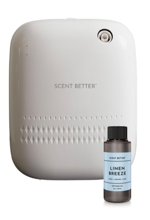 Scent Better Pro diffuser white front view, adds luxurious ambiance to any room.