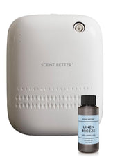 Scent Better Pro diffuser white front view, adds luxurious ambiance to any room.