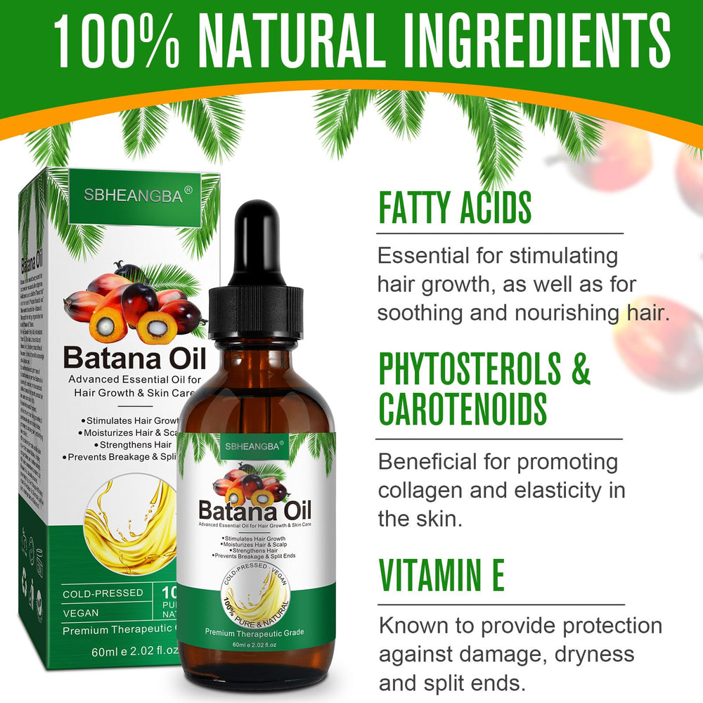 SBHEANGBA Batana Oil application scene shows hair hydration and smooth ends.