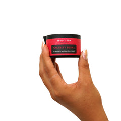 Strawberry-scented massage oil detail