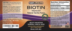 Front label of SBR Biotin Liquid Drops Vanilla