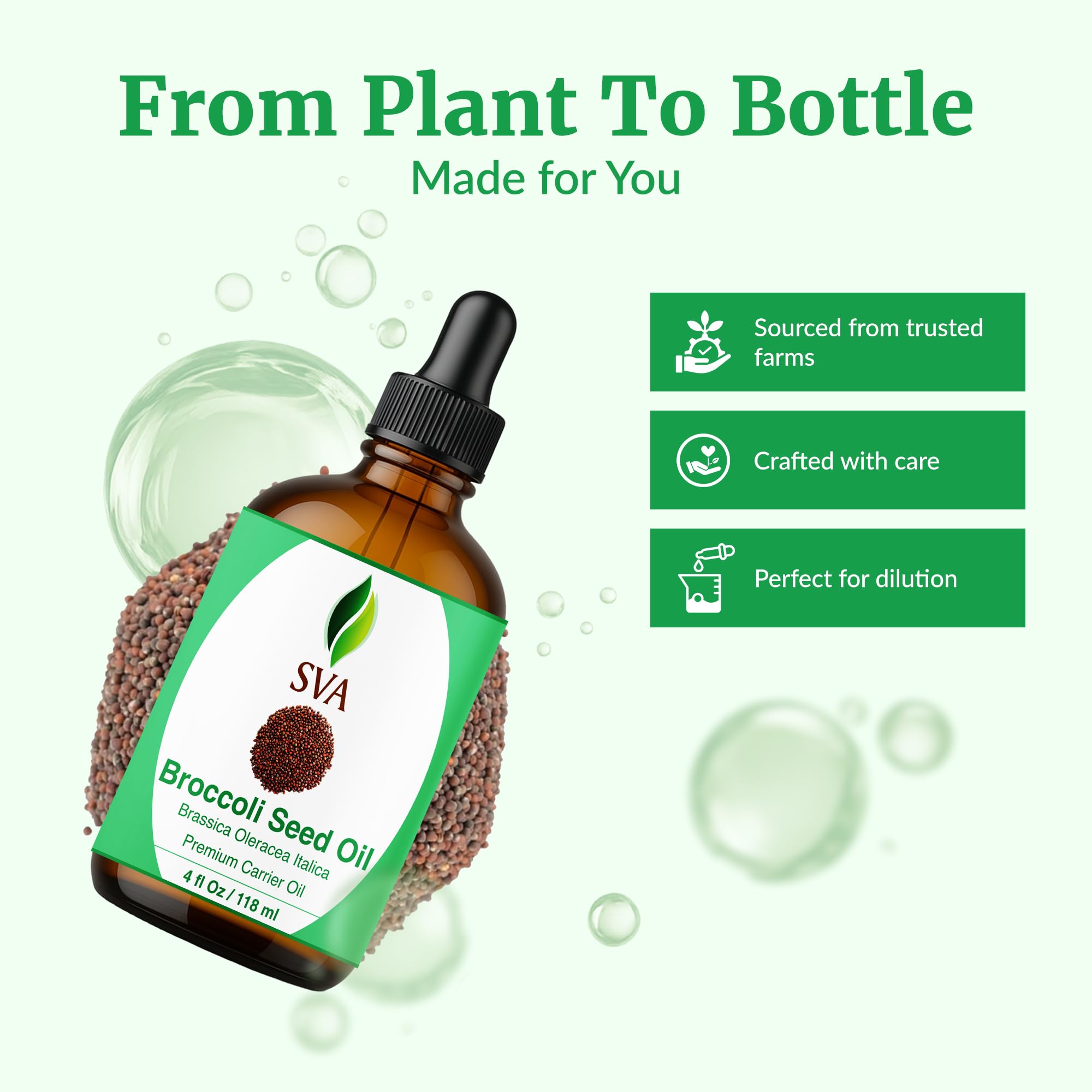 Scalp massage using broccoli seed oil