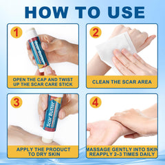 Scar Butter packaging close-up emphasizes compact design for on-the-go use.