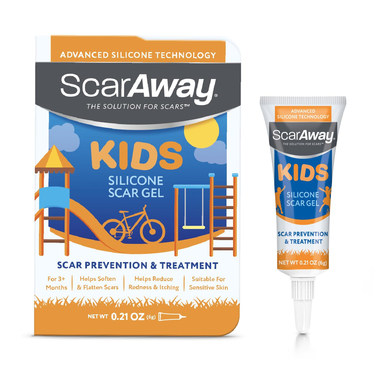 ScarAway Kids silicone scar gel on the face for scar-softening