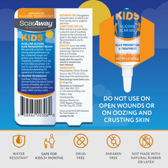 Visual before and after with ScarAway Kids silicone gel