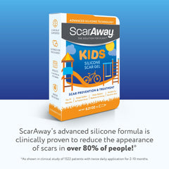 Visual before and after with ScarAway Kids silicone gel