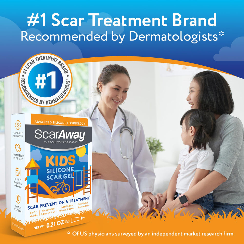 ScarAway Kids silicone gel on skin demonstrating smooth application